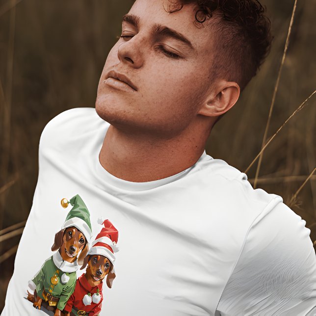  Christmas Cute Dachshunds T-Shirt (Creator Uploaded)