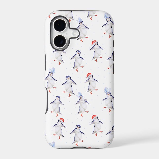 Christmas Cute Dancing Penguins Pattern (Back)