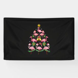 Christmas - Cute Flamingo Christmas Tree Banner