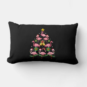 Christmas - Cute Flamingo Christmas Tree Lumbar Cushion