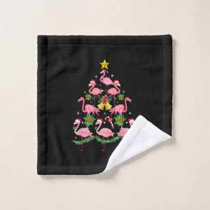 Christmas - Cute Flamingo Christmas Tree Wash Cloth
