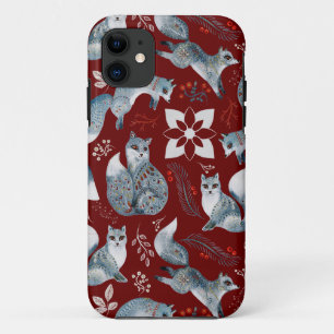 Christmas cute forest fox animals pattern iPhone 11 case
