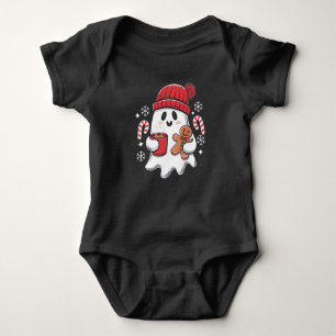 Christmas Cute Ghost Iced Coffee Retro Xmas Coffee Baby Bodysuit