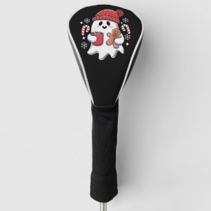 Christmas Cute Ghost Iced Coffee Retro Xmas Coffee Golf Head Cover