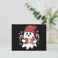 Christmas Cute Ghost Iced Coffee Retro Xmas Coffee