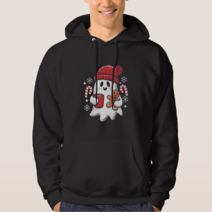 Christmas Cute Ghost Iced Coffee Retro Xmas Coffee Hoodie