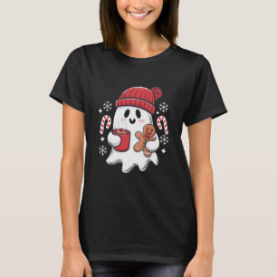 Christmas Cute Ghost Iced Coffee Retro Xmas Coffee T-Shirt