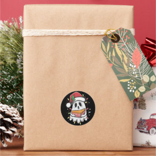 Christmas Cute Ghost Santa Party Xmas Holiday Classic Round Sticker