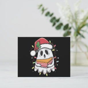 Christmas Cute Ghost Santa Party Xmas Holiday  Postcard