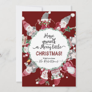 Christmas Cute Gnomes Love Joy Peace Photograph Holiday Card