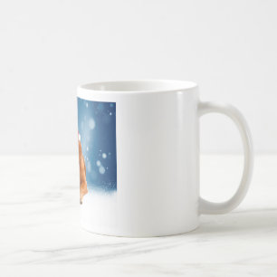 Christmas Cute Golden Retriever Dog Santa Hat Snow Coffee Mug
