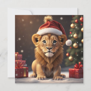 Christmas cute lion Holiday Card