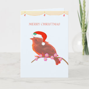 Christmas cute little bird card