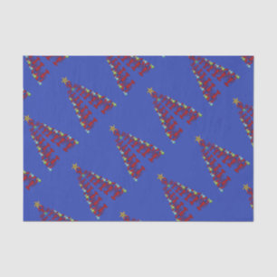 Christmas Cute Lobster tree Nautical blue Tissue Paper