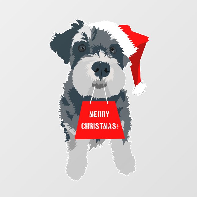 Christmas Cute Miniature Schnauzer Dog Santa Hat (Sheet)