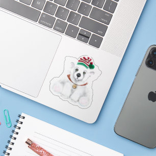 Christmas cute polar bear cub, Santa bear cub 