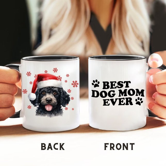 Christmas Cute Poodle Dog Personalised Mug (Creator Uploaded)