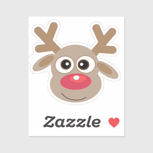 Christmas Cute Reindeer Cartoon Red Script Type (Sheet)