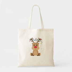 Christmas cute reindeer women tote bag