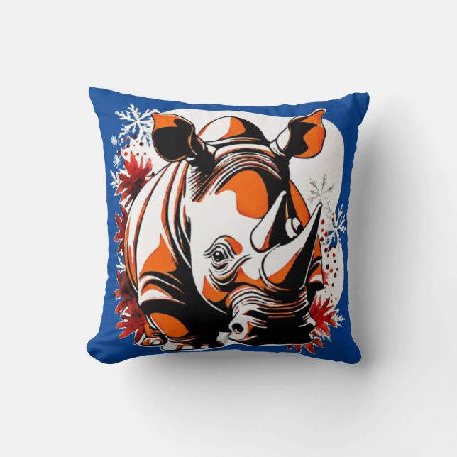 Christmas cute rhino cushion (Front)