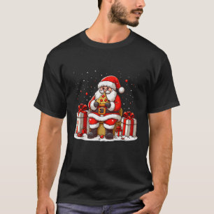 Christmas Cute Santa Claus Pizza Xmas Santa Eating T-Shirt