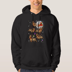 Christmas Cute Santa Claus Riding Dachshund Xmas P Hoodie