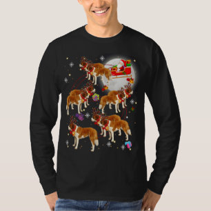 Christmas Cute Santa Claus Riding Saint Bernard Xm T-Shirt