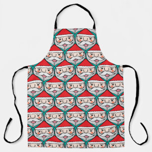 Christmas cute santa claus smile face seamless pat apron
