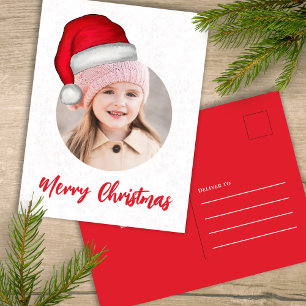 Christmas Cute Santa Elf Funny Whimsical 1 Photo  Holiday Postcard