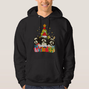 Christmas  Cute Shih Tzu Dog Xmas Tree Hoodie