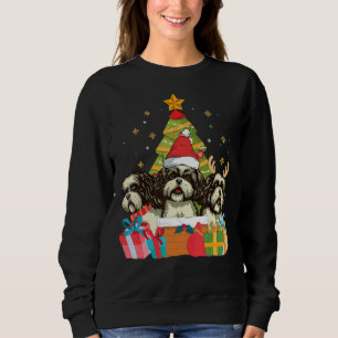 Christmas    Cute Shih Tzu Dog Xmas Tree     Sweatshirt