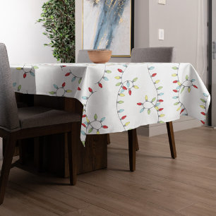 Christmas Cute Simple Colourful String Light Cheer Tablecloth
