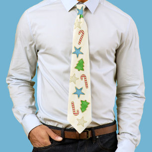 Christmas Cute Simple Whimsical Cookie Cutouts Tie
