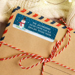 Christmas Cute Snowman Address Label Return Address Label<br><div class="desc">Decorate your Christmas Cards with this lovable Christmas holiday label. It features a snowman on a snowy night. Perfect to send to your family and friends.</div>