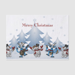 Christmas Cute Snowman and Reindeer Band Tissue Paper