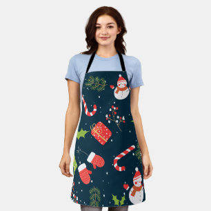 Christmas Cute Snowman Holiday  Pattern Apron