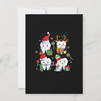 Christmas Cute Teeth Dental Assistant Xmas Dental Invitation