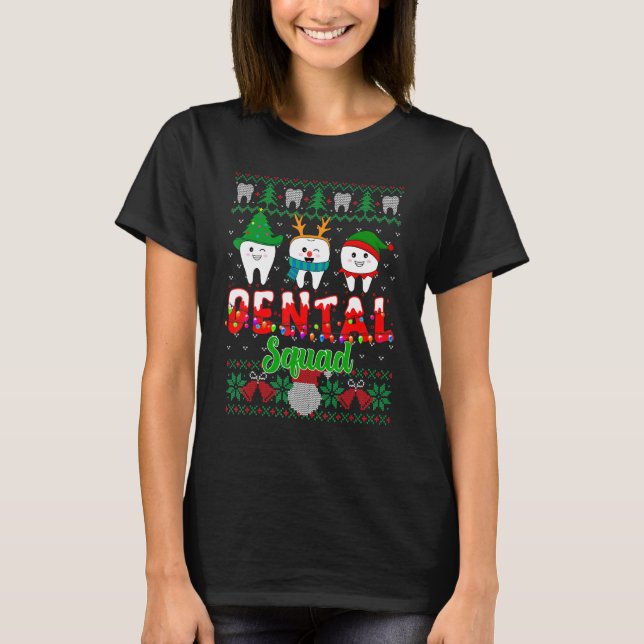Christmas Cute Teeth Dental Assistant Xmas Dental  T-Shirt (Front)
