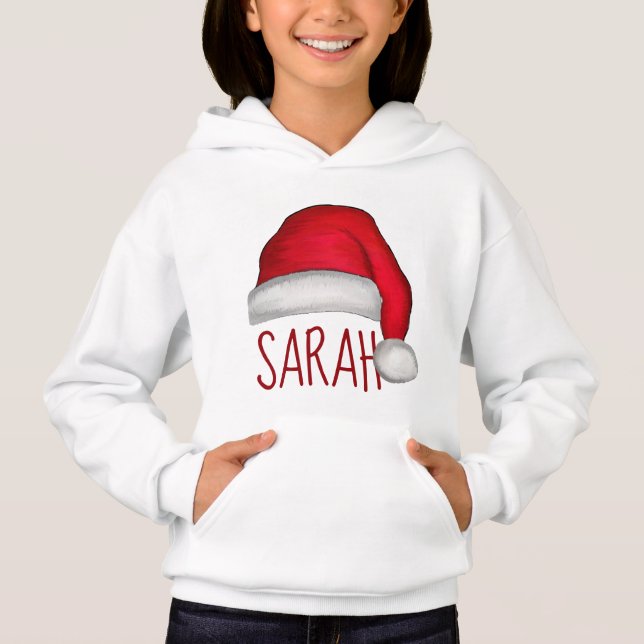 Christmas Cute Whimsical Red Painted Santa Hat (Front)
