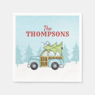 Christmas Cute Winter Holiday Whimsical Woodland Napkin