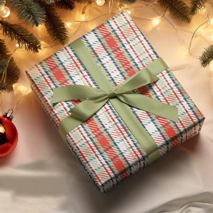 Christmas Cute Winter Red Green Plaid Pattern  Wrapping Paper