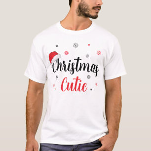 Christmas Cutie Quote Santa Hat Modern T-Shirt