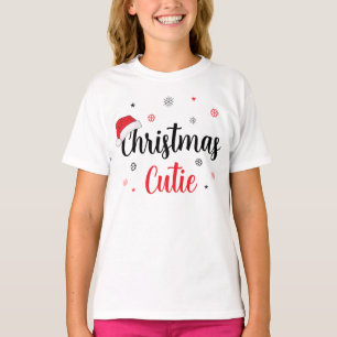 Christmas Cutie Santa Hat Snowflakes T-Shirt