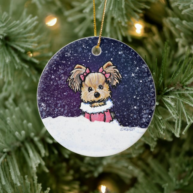 Christmas Cutie Yorkie Terrier Ornament (Tree)