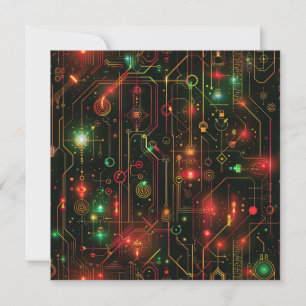 Christmas Cyber Circuit Greeting Card
