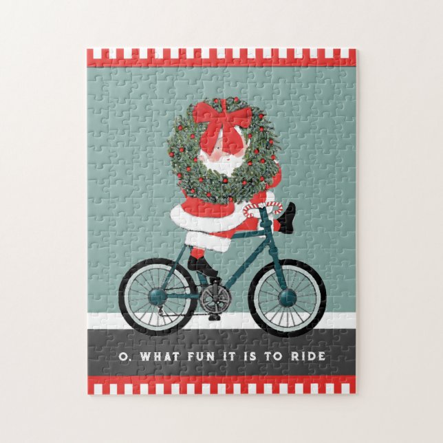 Christmas Cycling Biking Holiday Gift Jigsaw Puzzle (Vertical)