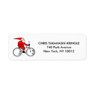 Christmas Cycling Return Address Label