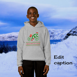 Christmas cyclist custom text sporty