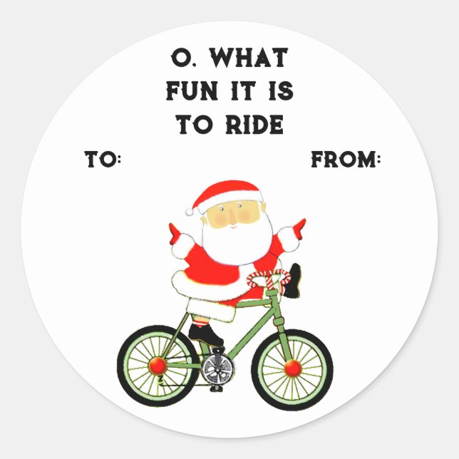 Christmas Cyclist Gift Tags (Front)