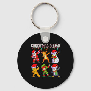 Christmas Dab Santa Friends Matching Family Christ Key Ring
